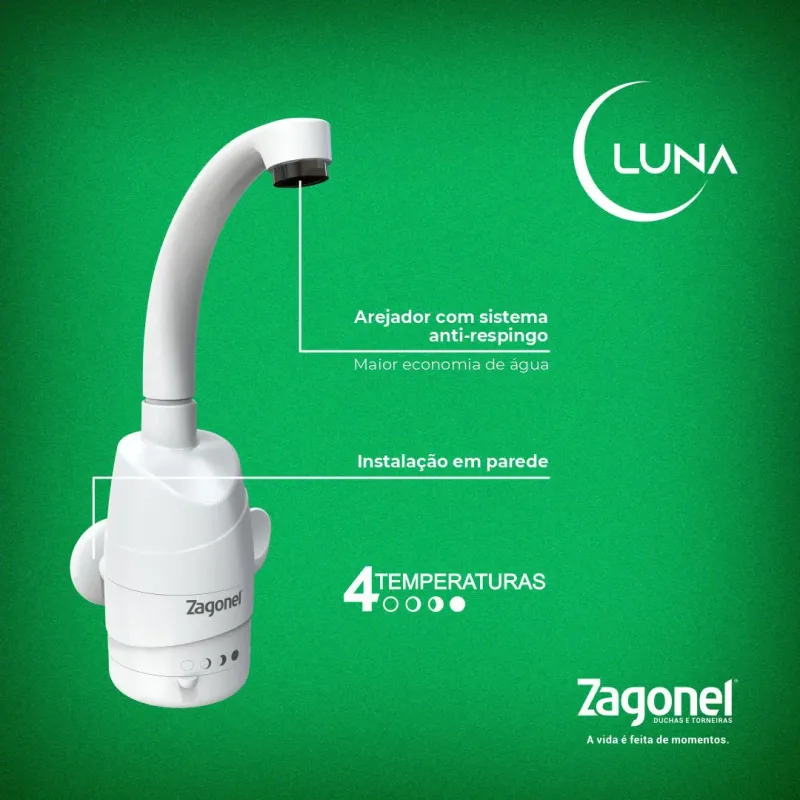 Torneira Eletrica Luna 4T 220V - Zagonel — Eletrônicos
